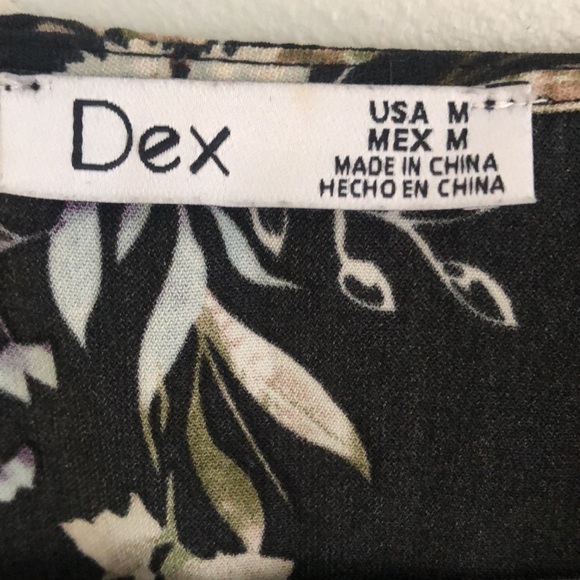 Dex - Black Floral  Bell Sleeves with Bow Size M - Picture 8 of 15